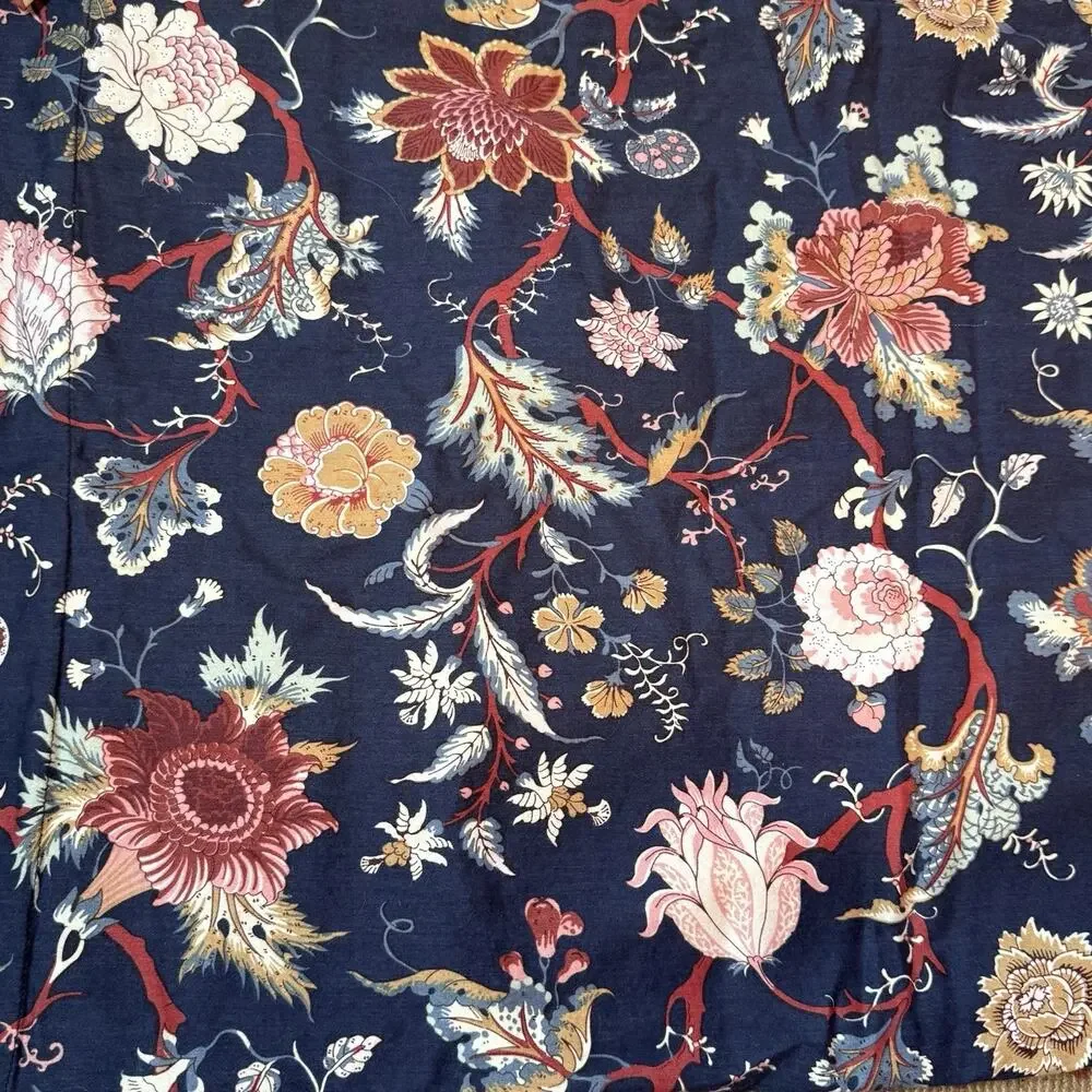 IKEA Nasselklocka Standard Size Pillowcase Sham Navy Floral Print Cottagecore